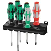 Wera 334/368/6 Schraubendrehersatz Kraftform Plus  Rack Black/Grün, 6-Teilig, mit Lasertip 05347778001 4013288122735