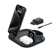 Ładowarka Belkin Boost Charge 3In1 Qi2 15W magn.Charg.Stand bl.  Wiz029Vfbk 0745883890019