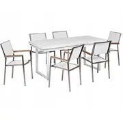 Āra mēbeļu komplekts 6 personām Beliani Valcanetto/Grosseto metāls White  524907 Bel 4255664886088