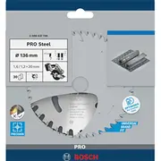 Bosch Powertools Pro Steel bezvadu ripzāģa asmens, Ø 136Mm, 30Z Urbums 20Mm, akumulatora rokas ripzāģiem  2608837746 3165140958684
