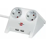 Brennenstuhl Desktop-Power Steckdosenleiste 2-Fach Weiß Glänzend, 1,8 Meter, 2X Usb-A  1153520222 4007123632923