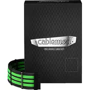 Cablemod C-Series Pro Modmesh apvalkots 12V-2X6 12Vhpwr Dual Stealthsense kabeļu komplekts Corsair Rmi, Rmx Black Label - Black/Light Green  Cm-Pcsr-16X2Kit-Nkklg-R-Ss 703670116391