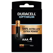 Duracell Baterijas Lr03 Aaa Alkaliskās Optimum 4 baterijas / blisteris 1.5V  Dur-Ba-Lr03-Optimum 5000394137516