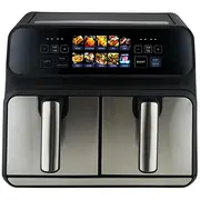 Proficook Doppel-Heißluftfritteuse Pc-Fr 1287 H Edelstahl/Black, 2.200 Watt, 2 Körbe je 4 Liter  501287 4006160128703