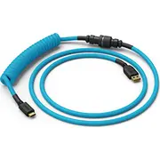 Glorious Coiled Cable Electric Blue, Usb-C to Usb-A - 1,37M, light blue  Gata-1697 0810069971315 Glo-Cbl-Coil-Eb