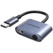 Kabelis Ugreen  audio adapter Usb Type C Male - Pd Qc Female 3.5Mm mini jack gray Cm231 60164-Ugreen 6957303861644