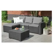Dārza stūra dīvāns un galdiņš California Chaise Loungue pelēks  29212692939 8711245157412