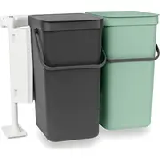 Atkritumu tvertne Brabantia skapja SortGo 2X16L Jade Green/Grey 214462  8710755214462