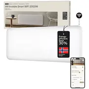 Mill Invisible Smart Wifi sildītājs Pa2000Wifi4 panelis 2000 W piemērots telpām līdz 24-28 m² White Ipx4 7090019825414 