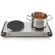 Mini cepeškrāsnis Tristar  Free standing table hob Kp-6248 Number of burners/cooking zones 2, Stainless Steel/Black, Electric 8713016062482