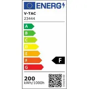 Naświetlacz V-Tac Projektor Led 200W 100Lm/W Przewód 1Mb Samsung Chip Czarny Vt-44204 6500K 17540Lm 5 Lat Gwarancji  Sku 23444 3800170219793