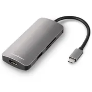Sharkoon Usb 3.0 Type C Multiport Adapter Dunkelgray, Usb-C, Hdmi, Microsd, Sd  4044951026715