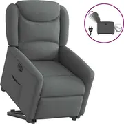 vidaXL Elektriska masāžas krēsls ar pacelšanas funkciju, izvelkams, Dark Grey  3303215 8721102961977