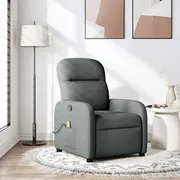 vidaXL Saliekams masāžas krēsls, dark grey, ar auduma apdari  4015533 8721158335395
