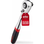 Wiha Umschaltknarre 1/2, Druckknopf und Kugelsicherung Black/Rot  45627 4010995456276