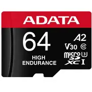 Adata High Endurance 64 Gb Uhs-I U3, Class 10, V30, A2  Ausdx64Gui3V30Sha2-Ra1 4710273772141