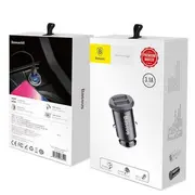 Auto lādētājs Baseus Grain 3.1A Black Ccall-Ml01  6953156276512