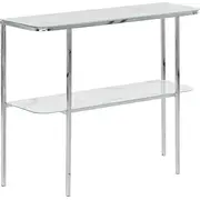 Beliani Konsoles galds ar baltu un sudraba marmora efektu Calvert  317420 Bel 4251682280372