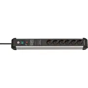 Brennenstuhl Premium-Protect-Line Steckdosenleiste 6-Fach Black/Aluminium, 3 Meter, 60.000A Überspannungsschutz  1391010600 4007123677092