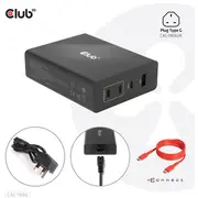 Club 3D Reise Ladegerät Pps 132W Gan, Usb Typ-C/Typ-A Power Delivery Pd 3.0  Cac-1906 8719214472276