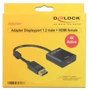 Delock Adapter Displayport 1.2 Hdmi Buchse 4K Black, 20 cm  62607 4043619626076