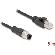 Delock M12 Kabel A-Kodiert 8 Pin St. zu Rj45 Pvc 5 m  80811 4043619808113 85444290