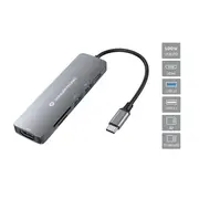 Conceptronic  6-1 Dock Usb-C-Hdmi/2Xusb-A/Sd/Tf/ 15Cm gr Donn11G 4015867230879 84718000