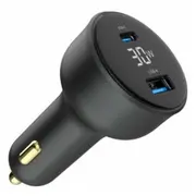 Gembird Usb 2-Port Automašīnas Lādētājs 30W  Ta-Uc-Ac2Pd30Lcd-Car-01 8716309129695