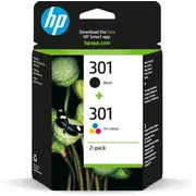 Tintes komplekts Hp Hewlett-Packard 301 301, Hp301Hp301N9J72Ae, satur melno un krāsaino, Ch561EeCh562Ee, aizstāj Cr340Ee, J3M81Ae  N9J72Ae