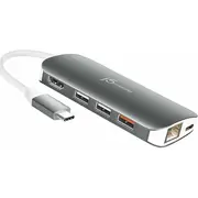 Usb centrmezgls j5create Jcd383 3.2 Gen 1 3.1 Type-C Silver, White  Jcd383-N 4712795081909