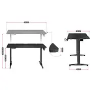 Rakstāmgalds Huzaro Hero 8.5 Black 140 cmx60 cm  Be12-19488 5903796011029