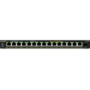 Netgear Gs316Epp Switch 16 Port Gigabit Ethernet Lan Poe Plus Mit 15X 231W  1X Sfp, Managed Netzwerk mit Igmp Snooping, Qos, Vlan, lüfterlos, Black Gs316Epp-100Pes 0606449154405