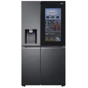 Ledusskapis Lg Instaview  Thinq Gsxv91Mcae Amerikāņu ledusskapis-saldētava, brīvi stāvošs, amerikāņu durvis, Black, Led, pieskāriens, Led 8806091270320