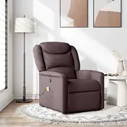 vidaXL Saliekams masāžas krēsls, dark brown, ar auduma apdari  4015611 8721158336170