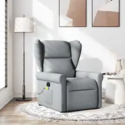 vidaXL Pārvelkams masāžas krēsls, light grey, ar auduma apdari  4015666 8721158336729