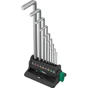 Wera 950/9 Hex-Plus 8 Winkelschlüsselsatz, 9-Teilig Chrom, mit Halteclip und Wandhalter  05022102001 4013288230171