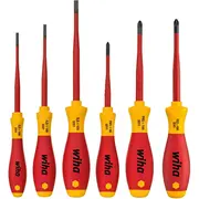 Wiha Schraubendreher-Set Softfinish electric slimFix, 6-Teilig Rot/Gelb  38362 4010995383626