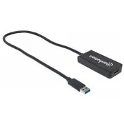 Adapteris Usb Manhattan - Hdmi Black 152259  0766623152259