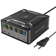 Tīkla lādētājs Blitzwolf Bw-S28 260W, 2Xusb-A, 3Xusb-C, 15W bezvadu Black  5906168439865 070921
