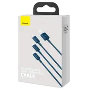 Baseus Cable Superior Series 3-In-1 Fast Charging Data Usb to MLC 3.5A 1.5M Blue Camltys-03  6953156205543