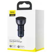 Baseus Car Charger Particular Digital Display CU, Pd 3.0 Qc 4.0, Scp, Pps, 5A, 65W Dark Gray Cckx-C0G  6953156223189
