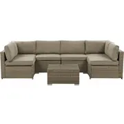 Āra mēbeļu komplekts Beliani Belvedere no ratāna 6 personām Brown  211187 4251682247375