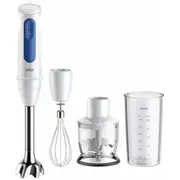 Braun Houshold Stabmixer Multiquick 3 Mq30202M Weiß/Blau, 900 Watt, mit Zerkleinerer und Schneebesen  0X22111538 8021098005083