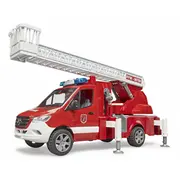 Bruder Mb Sprinter Feuerwehr mit Light  Sound Modul Rot/Weiß, Drehleiter, Pumpe 02673 4001702026738