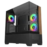 Cooler Master Elite 690 Wood Black/Holz, Tempered Glass x 2  E690-Khnn-S00 4719512160879