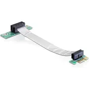 Delock Riser Karte Pci Express x1  mit flexiblem Kabel 13 cm links gerichtet, Card 41839 4043619418398