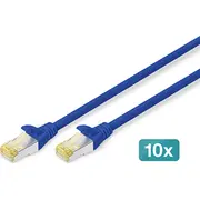Digitus Cat 6A S/Ftp Patchkabel, 10 Stück, 2M, blau  Dk-1644-A-020-B-10 4016032469155 85444210