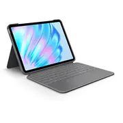 Logitech Combo Touch - Tastatur und Foliohülle mit Trackpad hintergrundbeleuchtet Apple Smart connector Azerty Französisch Oxford Gray für 11-Inch iPad Air M2 Wi-Fi, Wi-Fi  Cellular, M3 Cellular 920-012631 5099206121959 21236333