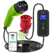 Mobilna ładowarka do samochodu elektrycznego Ev z regulacją 2W1  Typ2 7Kw 230V Cee 3 Pin Wifi Lcd Przenosna Wallbox 5M 52477 5901878524771 Asqolev00052477