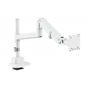 Ramię biurkowe pojedyncze z zaciskiem i sprężyną gazową 1X Lcd max. 57 27Kg, Vesa 75X75, 100X100, białe  Da-90476 4016032505945 Ajassm000000022